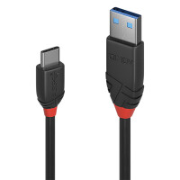 Lindy 36915, 0,5 m, USB A, USB C, USB 3.2 Gen 1 (3.1 Gen 1), 10 Gbit/s, Schwarz