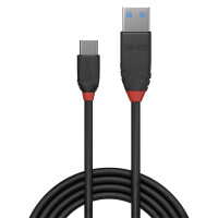 Lindy 36915, 0,5 m, USB A, USB C, USB 3.2 Gen 1 (3.1 Gen 1), 10 Gbit/s, Schwarz