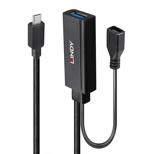 Lindy 43344, USB 3.2 Gen 1 (3.1 Gen 1) Type-C, USB 3.2 Gen 1 (3.1 Gen 1) Type-A, 5000 Mbit/s, Schwarz, Acrylnitril-Butadien-Styrol (ABS), Rundkabel