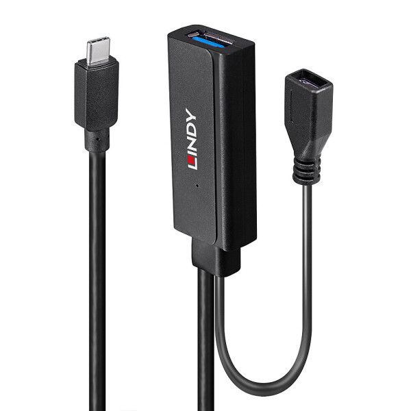 Lindy 43344, USB 3.2 Gen 1 (3.1 Gen 1) Type-C, USB 3.2 Gen 1 (3.1 Gen 1) Type-A, 5000 Mbit/s, Schwarz, Acrylnitril-Butadien-Styrol (ABS), Rundkabel