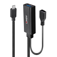 Lindy 43344, USB 3.2 Gen 1 (3.1 Gen 1) Type-C, USB 3.2 Gen 1 (3.1 Gen 1) Type-A, 5000 Mbit/s, Schwarz, Acrylnitril-Butadien-Styrol (ABS), Rundkabel