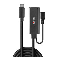Lindy 43344, USB 3.2 Gen 1 (3.1 Gen 1) Type-C, USB 3.2 Gen 1 (3.1 Gen 1) Type-A, 5000 Mbit/s, Schwarz, Acrylnitril-Butadien-Styrol (ABS), Rundkabel