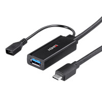 Lindy 43344, USB 3.2 Gen 1 (3.1 Gen 1) Type-C, USB 3.2 Gen 1 (3.1 Gen 1) Type-A, 5000 Mbit/s, Schwarz, Acrylnitril-Butadien-Styrol (ABS), Rundkabel