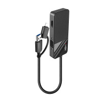 Lindy 43354, USB 3.2 Gen 1 (3.1 Gen 1) Type-A + Type-C, Schwarz, 60 Hz, HDMI, VGA, Kunststoff, USB