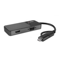 Lindy 43354, USB 3.2 Gen 1 (3.1 Gen 1) Type-A + Type-C, Schwarz, 60 Hz, HDMI, VGA, Kunststoff, USB
