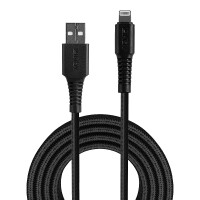 Lindy 31293, 3 m, Lightning, USB A, Männlich, Männlich, Schwarz