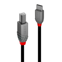 Lindy 36941, 1 m, USB C, USB B, USB 2.0, 0,48 Gbit/s, Schwarz