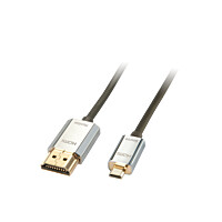 Lindy 41678, 3 m, HDMI Typ A (Standard), HDMI Typ D (Mikrofon), 1920 x 1080 Pixel, 3D, Schwarz, Chrom, Gold