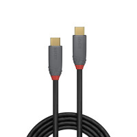 Lindy 36900, 0,5 m, USB C, USB C, 10 Gbit/s, Schwarz, Grau