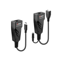 Lindy 43390, Netzwerksender & -empfänger, 100 m, 480 Mbit/s, Cat5e, Cat6, CH317Q, CH9317, RTL8211E, Schwarz