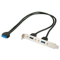 Lindy 33096, 0,4 m, 3.2 Gen 1 (3.1 Gen 1), DIP (20 pin), 2x USB Type A, Weiblich, Weiblich