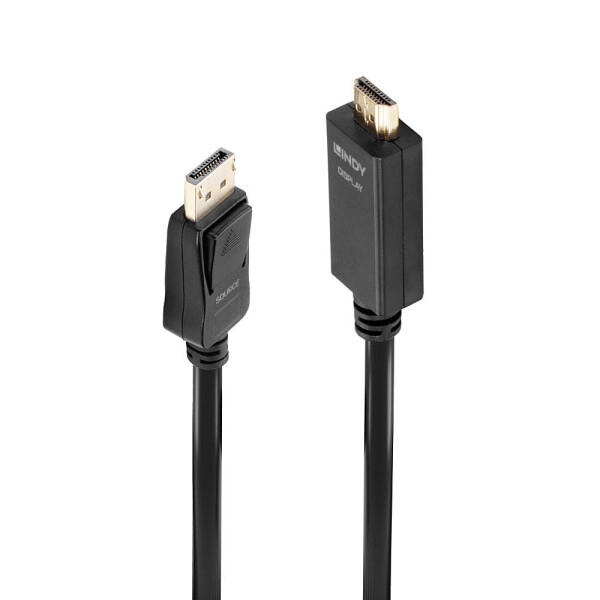Lindy 36920, 0,5 m, DisplayPort, HDMI Typ A (Standard), Männlich, Männlich, 3840 x 2160 Pixel