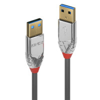 Lindy 36628, 3 m, USB A, USB A, USB 3.2 Gen 1 (3.1 Gen 1), 5 Gbit/s, Grau