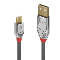 Lindy 36652 2m USB A Micro-USB B Männlich Männlich Grau USB Kabel
