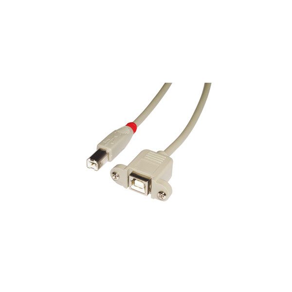 Lindy 31800, 0,5 m, USB B, USB B, Männlich/Weiblich, 0,48 Gbit/s, Grau
