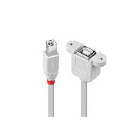 Lindy 31801, 1 m, USB B, USB B, USB 2.0, Männlich/Weiblich, Grau