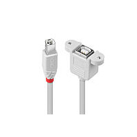 Lindy 31801, 1 m, USB B, USB B, USB 2.0, Männlich/Weiblich, Grau
