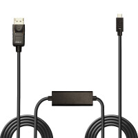 Lindy 43307, 10 m, USB Typ-C, DisplayPort, Männlich, Männlich, Gerade