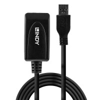 Lindy 43155, 5 m, USB A, USB A, USB 3.2 Gen 1 (3.1 Gen 1), 5 Gbit/s, Schwarz