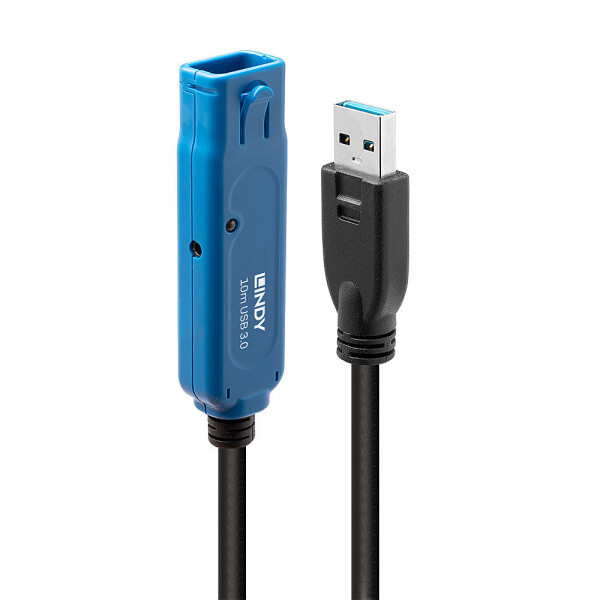 Lindy 43157, 10 m, USB A, USB A, USB 3.2 Gen 1 (3.1 Gen 1), 5 Gbit/s, Schwarz