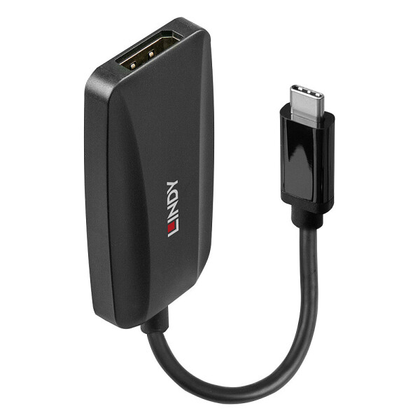 Lindy 43337, 0,13 m, USB Typ-C, DisplayPort, Männlich, Weiblich, Gerade