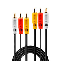 Lindy 35691, 2 m, 3 x RCA, 3 x RCA, Männlich, Männlich, Schwarz