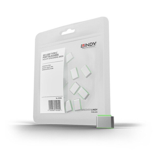 Lindy 40438, USB Typ-C, Grün, 10 Stück(e), 10 g
