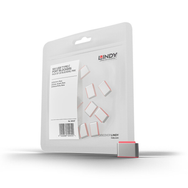 Lindy 40437, USB Typ-C, Pink, 10 Stück(e), 10 g