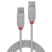 Lindy 36710, 0,2 m, USB A, USB A, USB 2.0, 0,48 Gbit/s, Grau