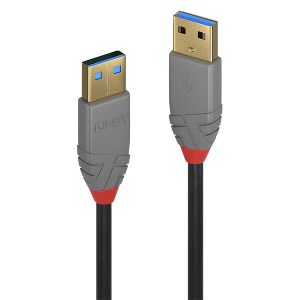 Lindy 36751, 1 m, USB A, USB A, USB 3.2 Gen 1 (3.1 Gen 1), 5 Gbit/s, Schwarz