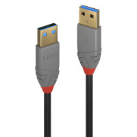 Lindy 36751, 1 m, USB A, USB A, USB 3.2 Gen 1 (3.1 Gen 1), 5 Gbit/s, Schwarz