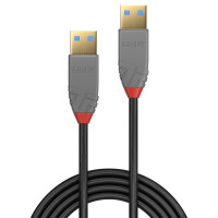 Lindy 36751, 1 m, USB A, USB A, USB 3.2 Gen 1 (3.1 Gen 1), 5 Gbit/s, Schwarz
