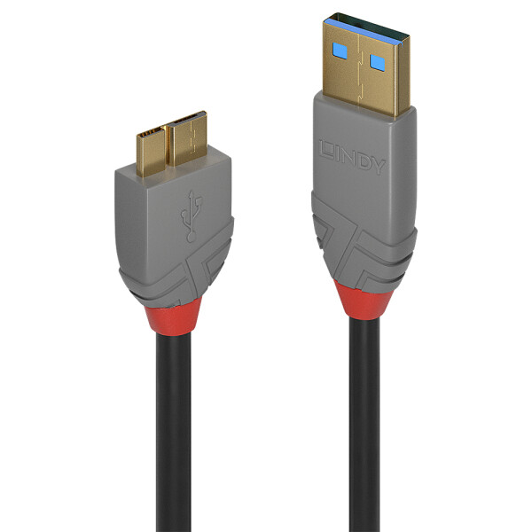 Lindy 36765, 0,5 m, USB A, Micro-USB B, USB 3.2 Gen 1 (3.1 Gen 1), 5 Gbit/s, Schwarz