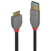 Lindy 36765, 0,5 m, USB A, Micro-USB B, USB 3.2 Gen 1 (3.1 Gen 1), 5 Gbit/s, Schwarz