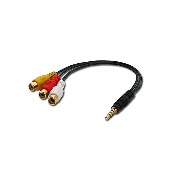 Lindy 35539, 0,25 m, 3.5mm, 3 x RCA, Männlich, Weiblich, Schwarz