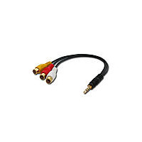 Lindy 35539, 0,25 m, 3.5mm, 3 x RCA, Männlich, Weiblich, Schwarz