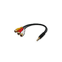 Lindy 35539, 0,25 m, 3.5mm, 3 x RCA, Männlich, Weiblich, Schwarz