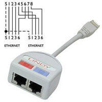 Lindy UTP Port Doubler, Grau, 10/100Base-T