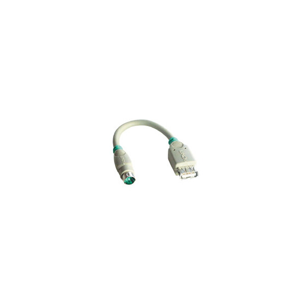 Lindy USB-PS/2 - Maus- oder Tastaturadapterkabel, 0,15 m, 6-p Mini-DIN, USB A, Männlich, Weiblich, Gerade