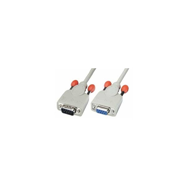 Lindy 0,5m RS232 Cable, 0,5 m, 9-pin D-Sub M, 9-pin D-Sub FM, Männlich/Weiblich, Grau