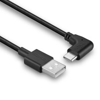 Lindy 32001, 1 m, USB A, USB C, USB 2.0, Schwarz