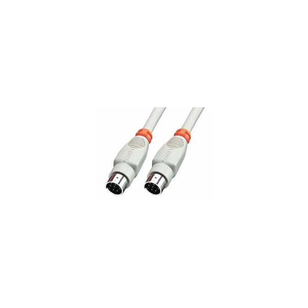 Lindy 8 Pin Mini DIN Cable 2 m, Grau, 2 m, Männlich/Männlich, 8p Mini DIN