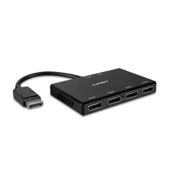 Lindy 38431, DisplayPort, DisplayPort, 1920 x 1080 (HD 1080), 3840 x 2160, Schwarz, Acrylnitril-Butadien-Styrol (ABS), CE, UKCA, FCC, RoHS & REACH