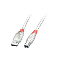 Lindy 41755, 5 m, USB A, USB B, USB 2.0, 0,48 Gbit/s, Transparent