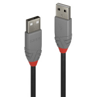 Lindy 36690, 0,2 m, USB A, USB A, USB 2.0, 0,48 Gbit/s, Schwarz