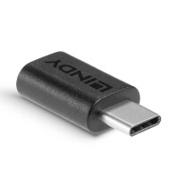Lindy 41896, USB-C, Micro-B, Schwarz