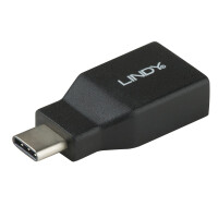 Lindy 41899, USB 3.1-C, USB 3.1-A, Schwarz