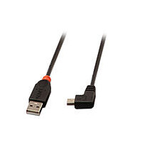 Lindy 31970, 0,5 m, USB A, Mini-USB B, USB 2.0, Männlich/Männlich, Schwarz