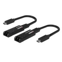 Lindy 43312, Netzwerksender & -empfänger, 100 m, 10000 Mbit/s, Faser, USB 3.2 Gen 1 (3.1 Gen 1) Type-C, Schwarz