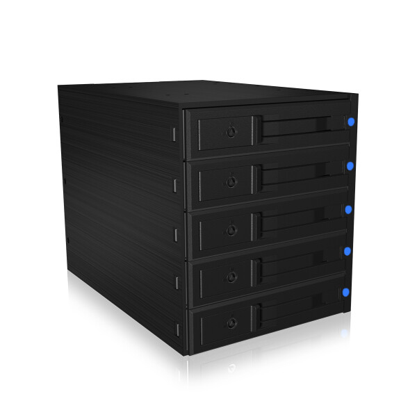 ICY BOX IB-575SSK-12G, 8,89 cm (3.5"), Rückwand, Schwarz, 3.5", SATA III, Serial Attached SCSI (SAS), Aluminium, Kunststoff, Stahl